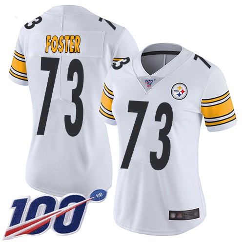 Women Pittsburgh Steelers Football #73 Limited White Ramon Foster Road 100th Season Vapor Untouchable Nike NFL Jersey